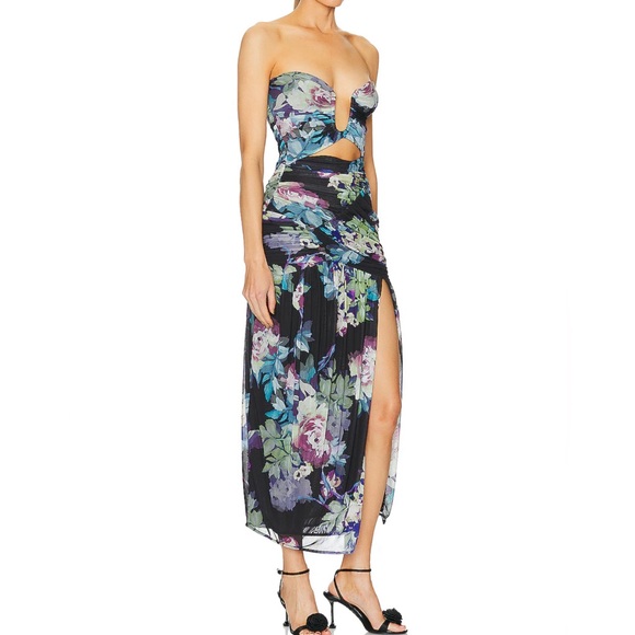 Nicholas Morgan Strapless Seamed Midi Dress NWT size 6